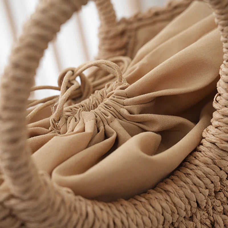Summer Half-moon Straw Bag For Women