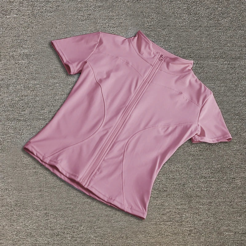 Slim Fit Full Zip Fitness Running Tights