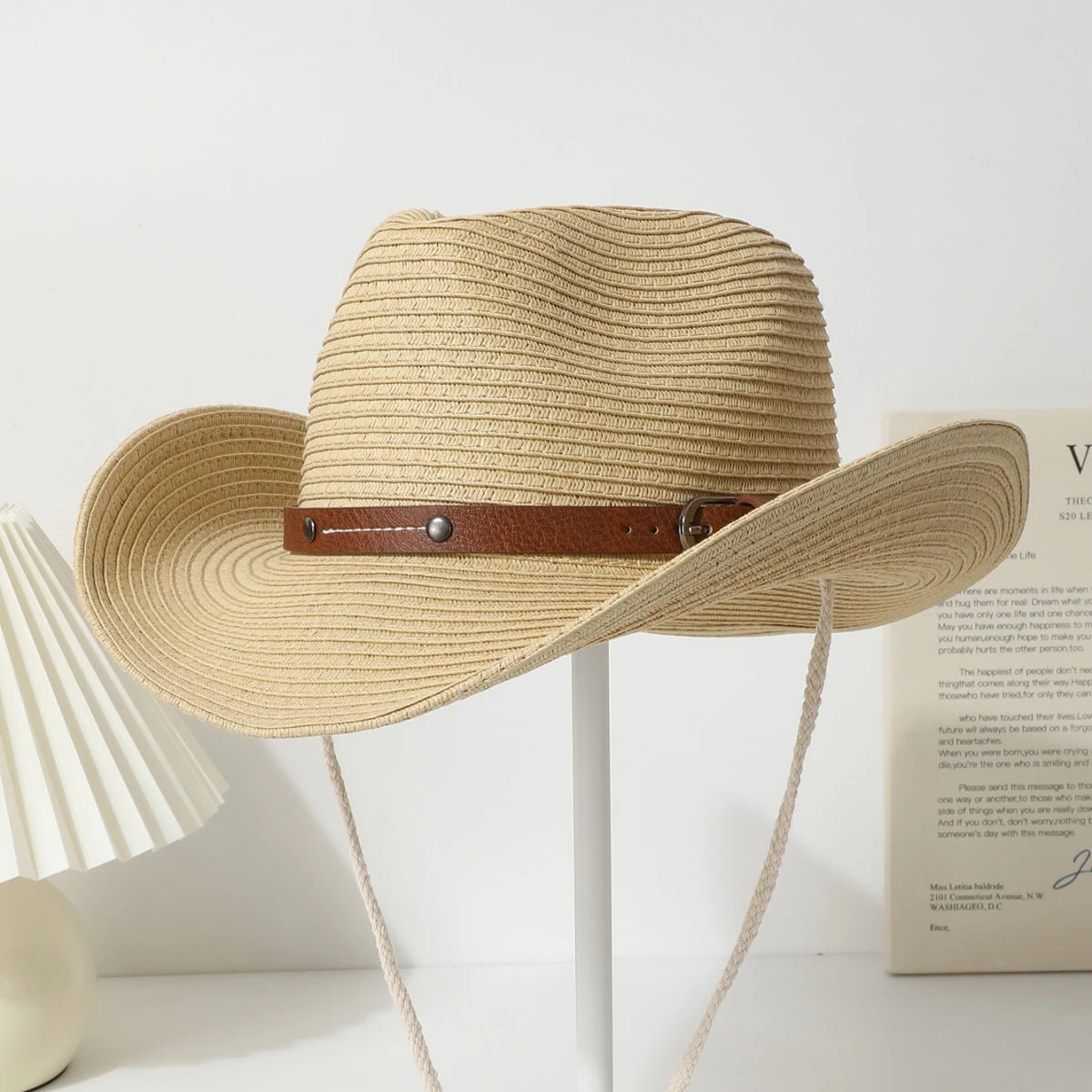Women's wide-brimmed western cowboy hat