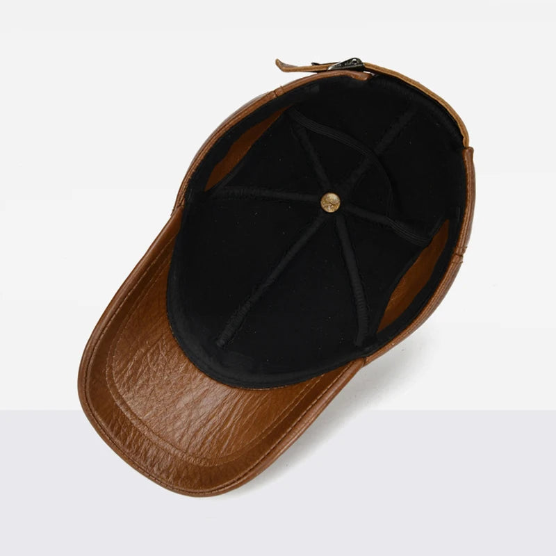 High Quality Genuine Cowhide Leather Cap