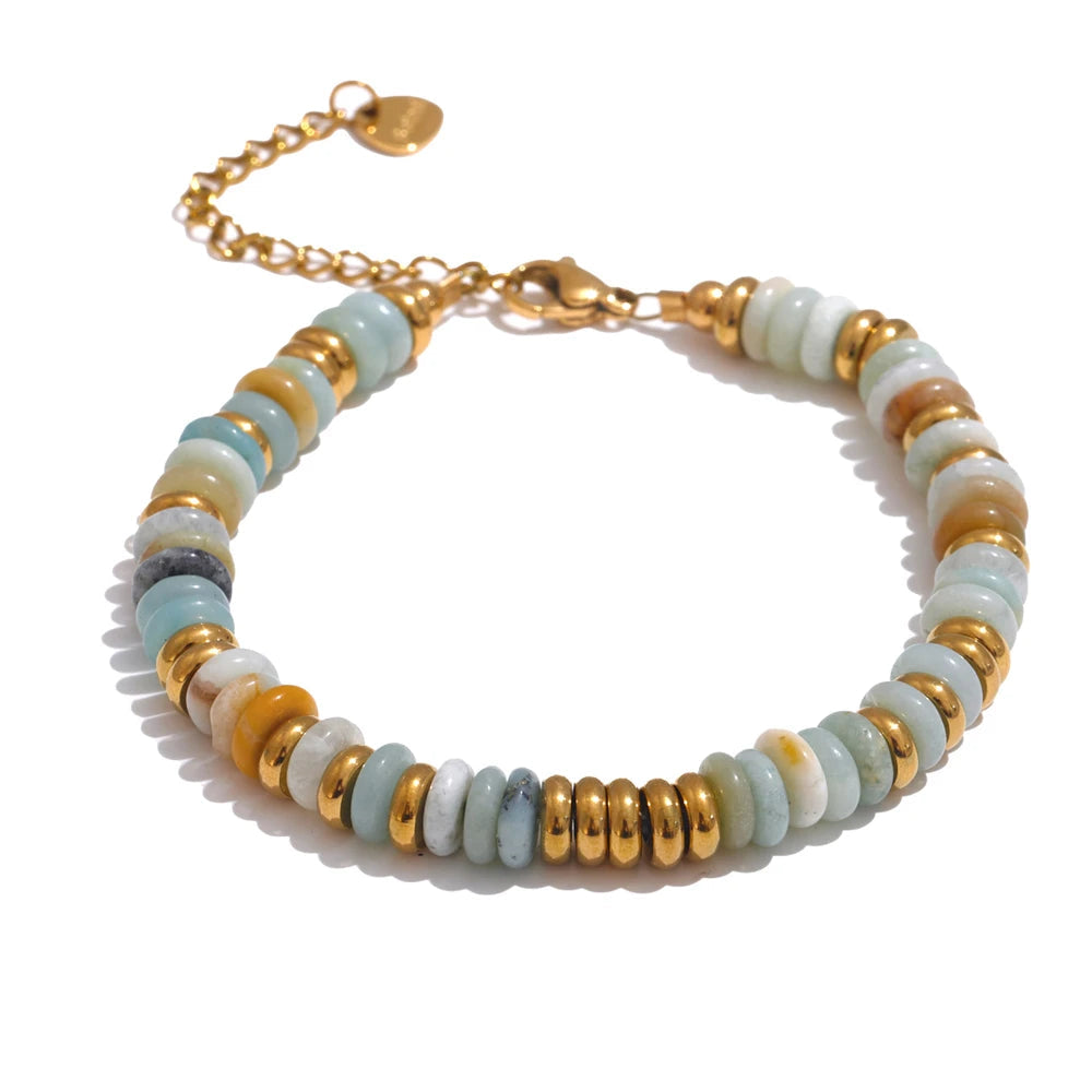 Colorful Natural Stone Beads Chain Handmade Bracelet