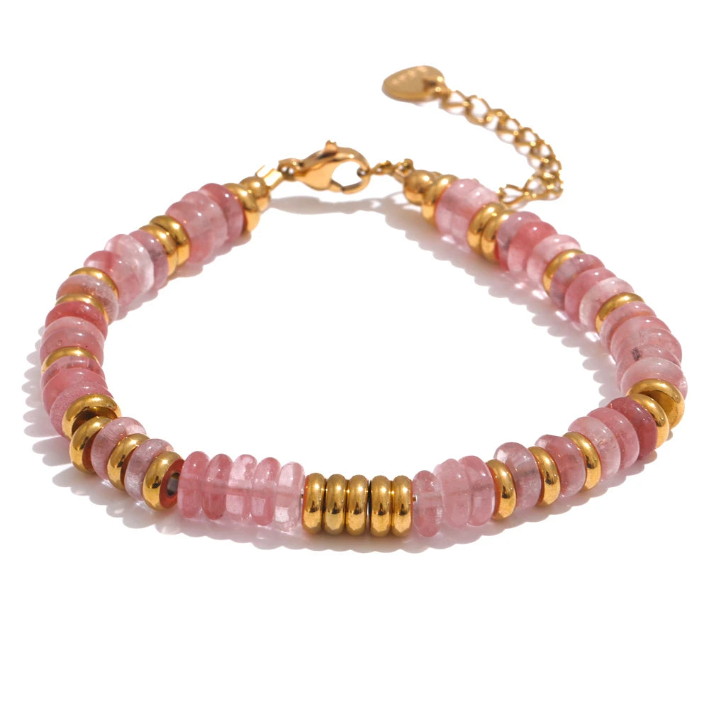 Colorful Natural Stone Beads Chain Handmade Bracelet