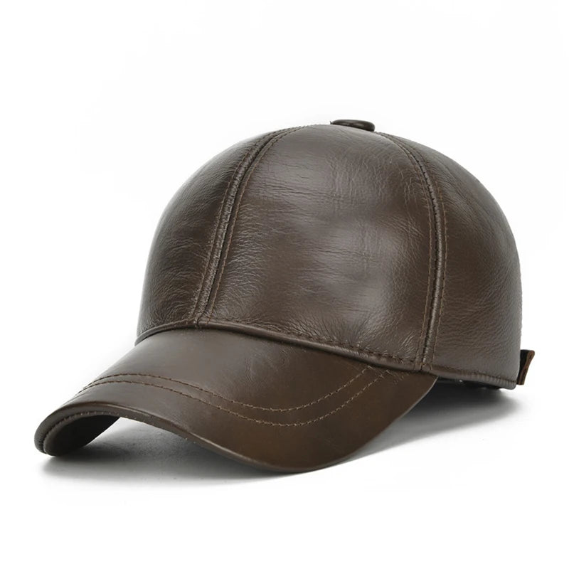 High Quality Genuine Cowhide Leather Cap