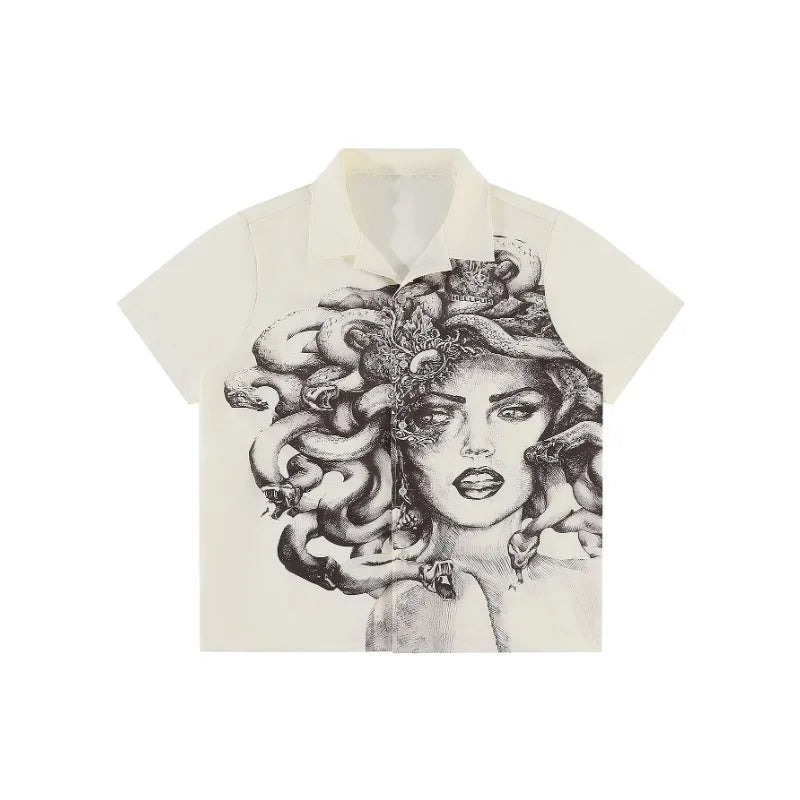 Fashion shirt Medusa printed loose casual