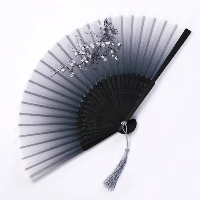 Bamboo Folding Silk Fan Hand Summer