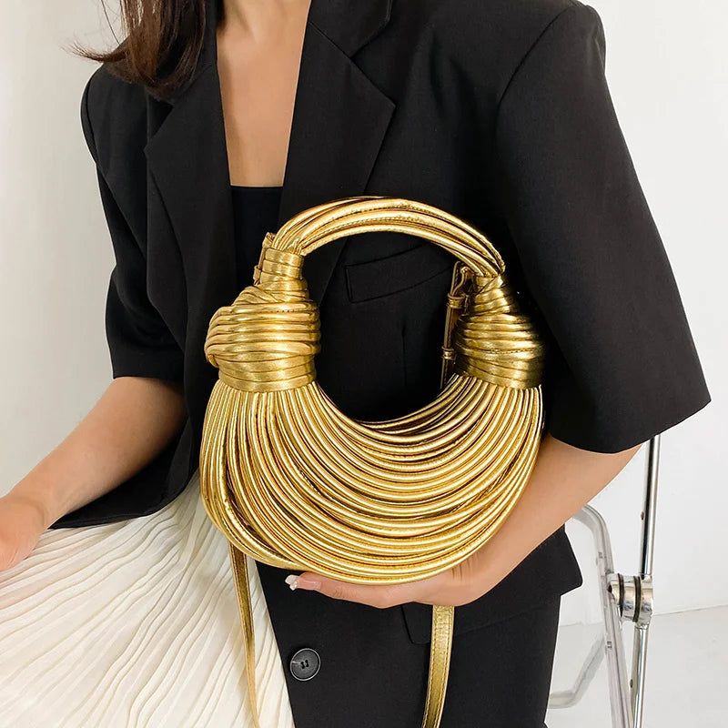 Gold Luxury Designer Bag Brand Handwoven