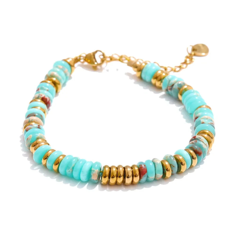 Colorful Natural Stone Beads Chain Handmade Bracelet