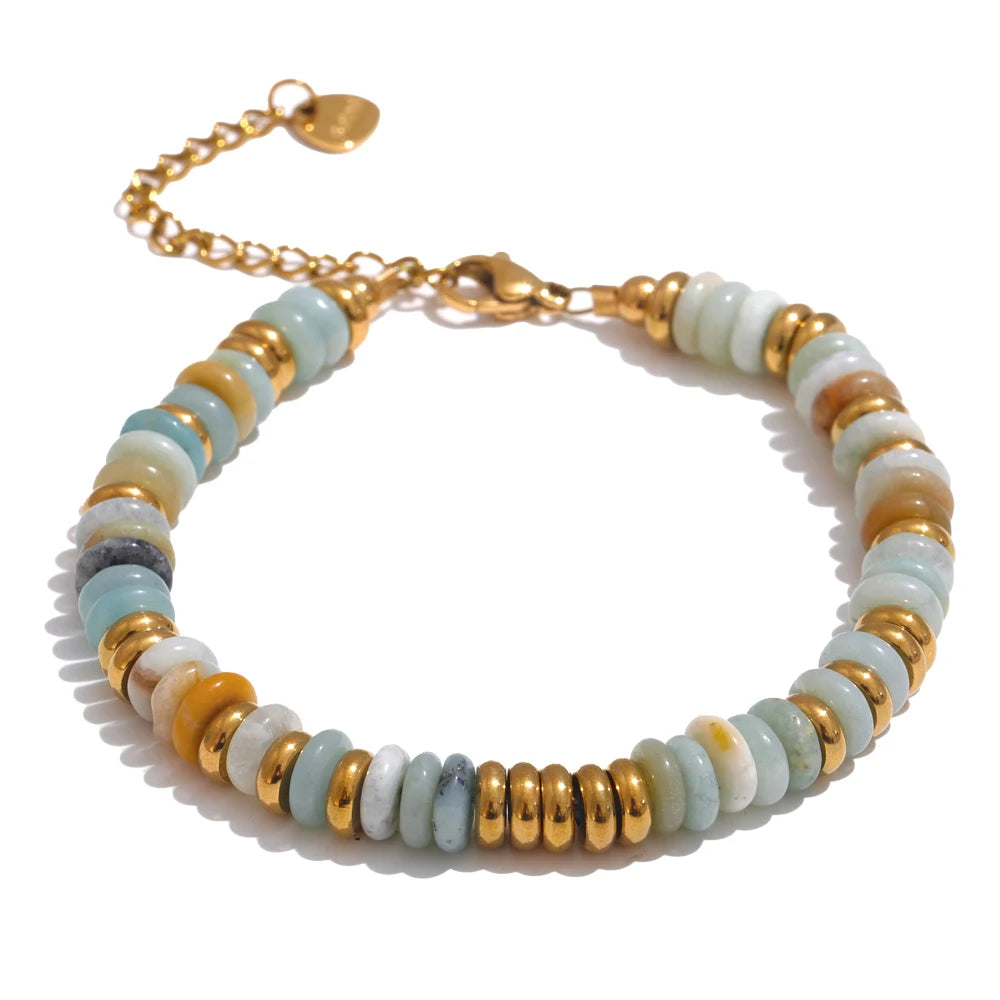 Colorful Natural Stone Beads Chain Handmade Bracelet