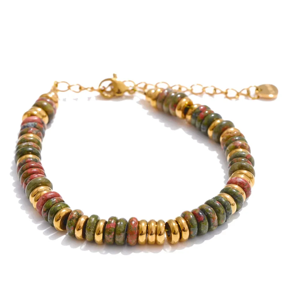 Colorful Natural Stone Beads Chain Handmade Bracelet