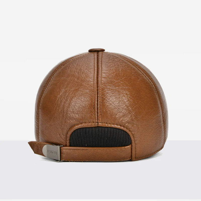 High Quality Genuine Cowhide Leather Cap