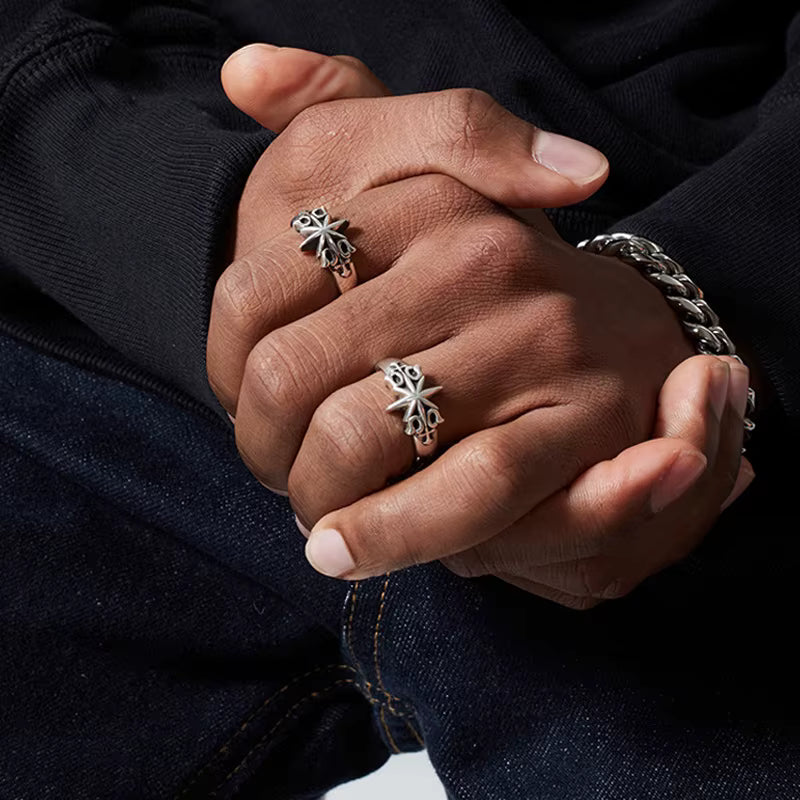 Retro Six Point Star Ring