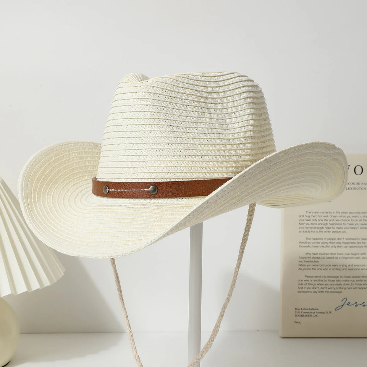 Women's wide-brimmed western cowboy hat