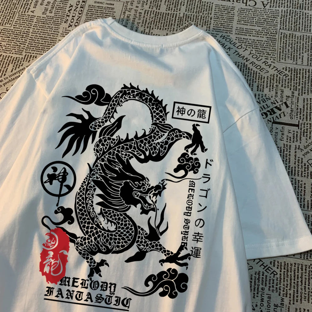 Harajuku Dragon Summer Cotton T Shirts