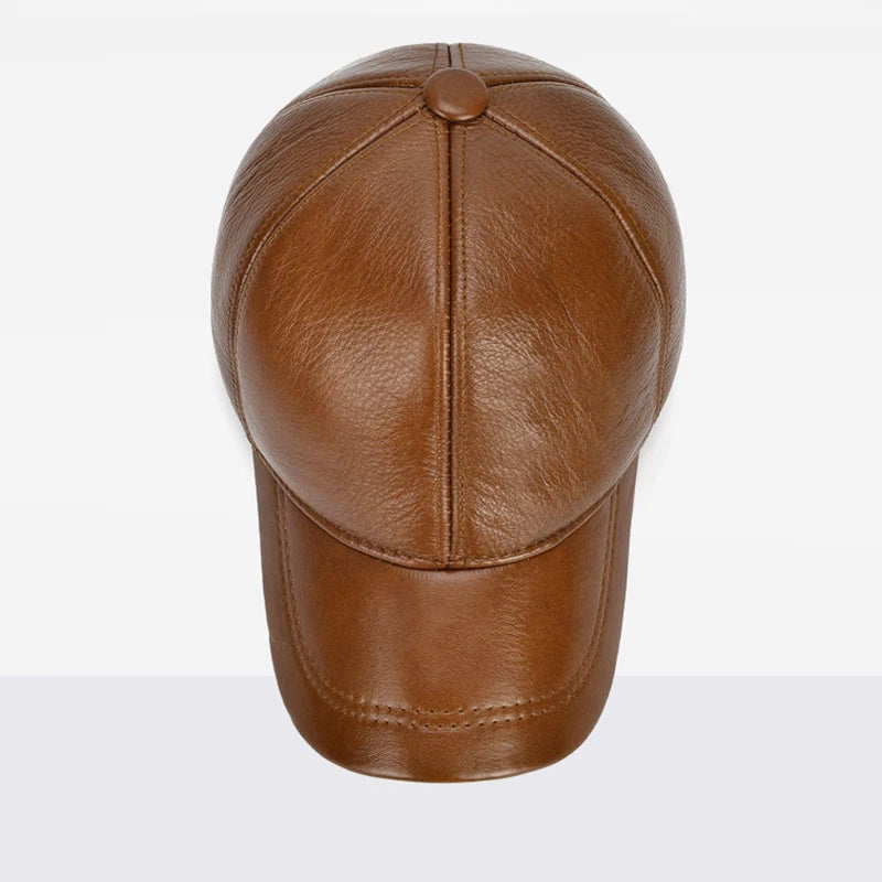 High Quality Genuine Cowhide Leather Cap