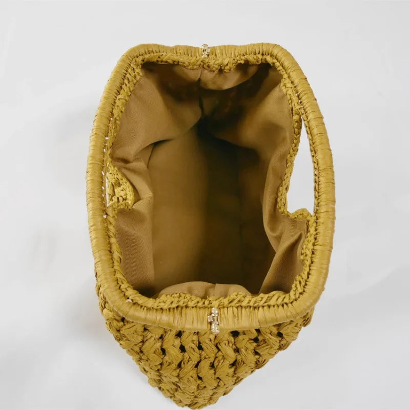 Elegant Chain Woven Handbag Beach Bag