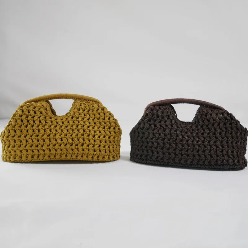 Elegant Chain Woven Handbag Beach Bag