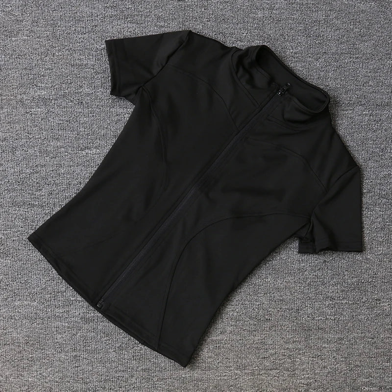 Slim Fit Full Zip Fitness Running Tights