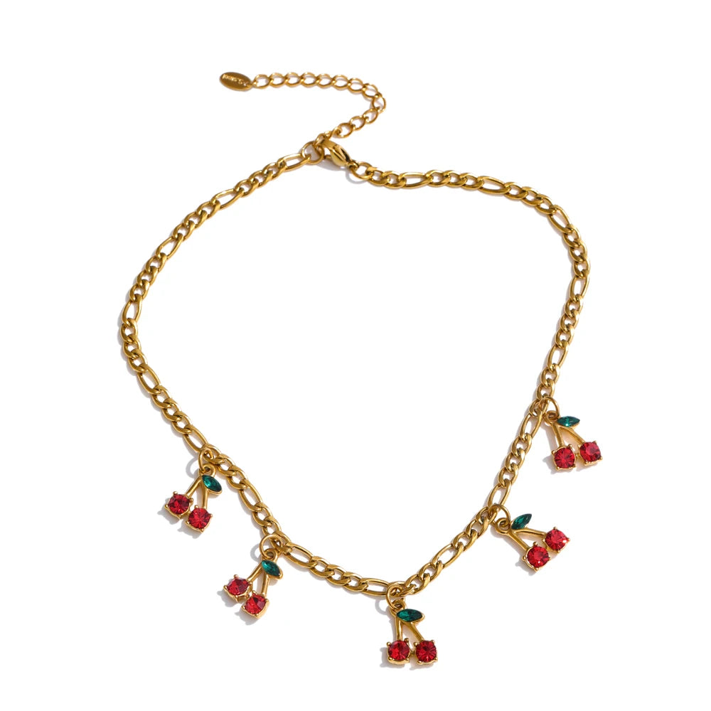 Cherry Drop Chain Necklace Bracelet
