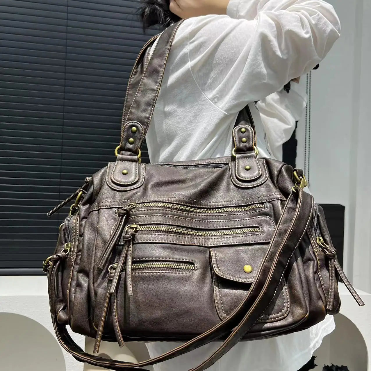 High Quality Vintage Bag Multi Pocket