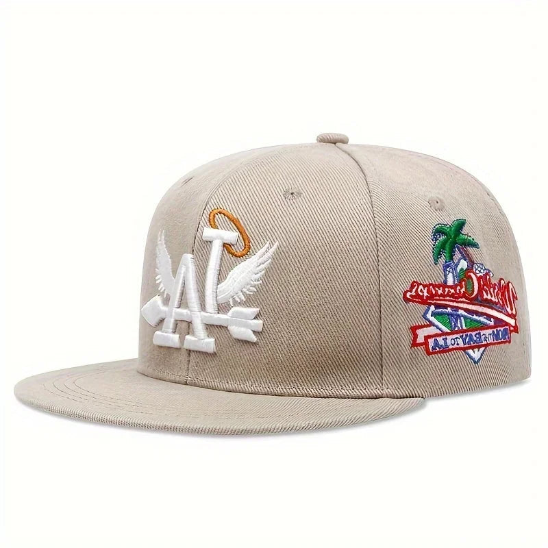 Letter Embroidery Hip-hop Cap L.A Angel Wings