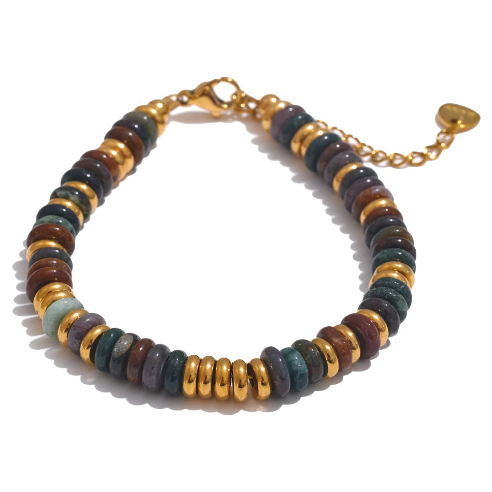 Colorful Natural Stone Beads Chain Handmade Bracelet