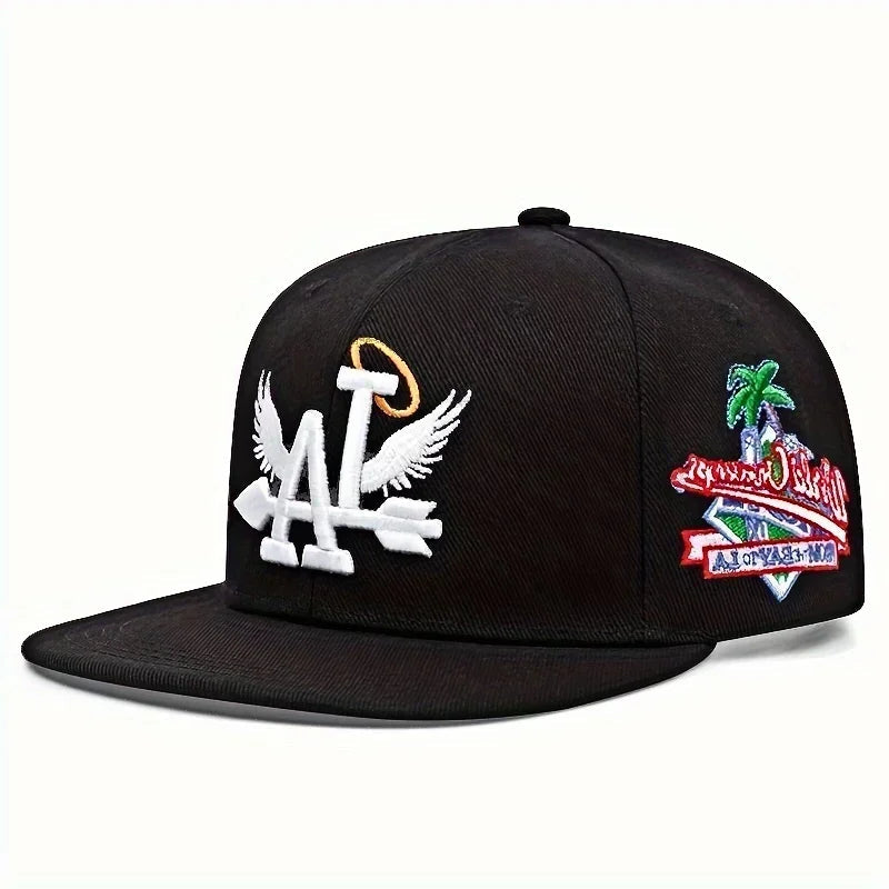 Letter Embroidery Hip-hop Cap L.A Angel Wings