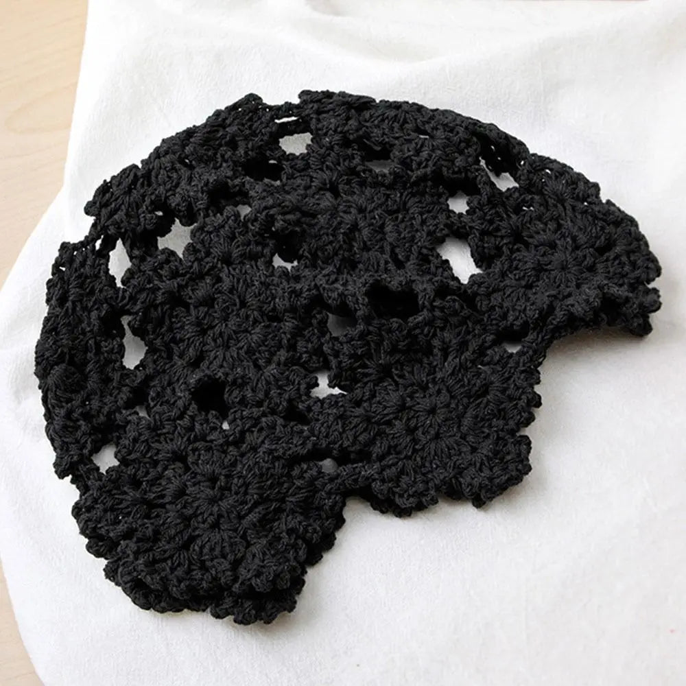 Summer Breathable Hollowed Out Knitted Hat Flowers Cap Casual