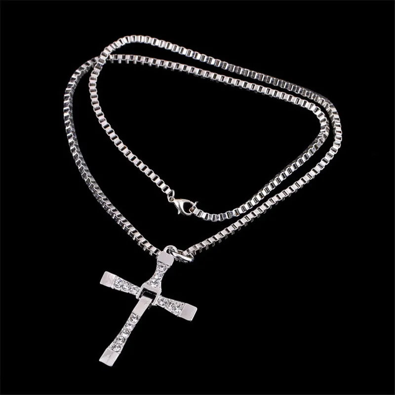 Crystal Jesus Cross Pendant Necklace