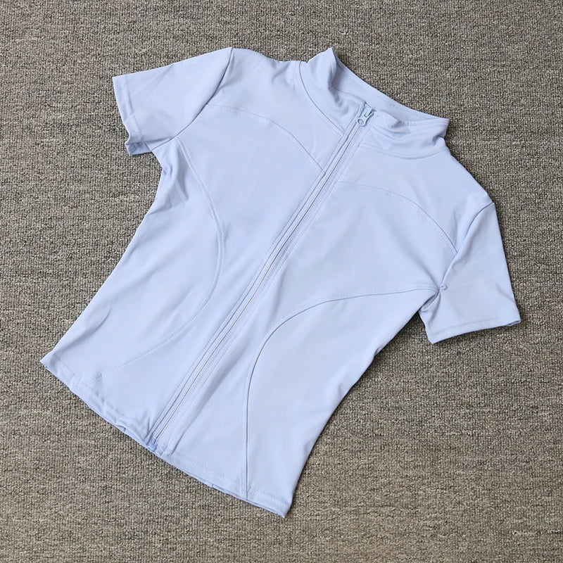 Slim Fit Full Zip Fitness Running Tights