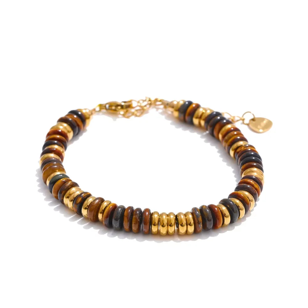 Colorful Natural Stone Beads Chain Handmade Bracelet