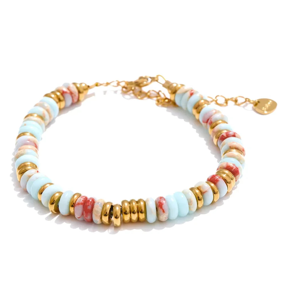 Colorful Natural Stone Beads Chain Handmade Bracelet