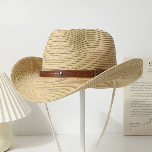 Women's wide-brimmed western cowboy hat