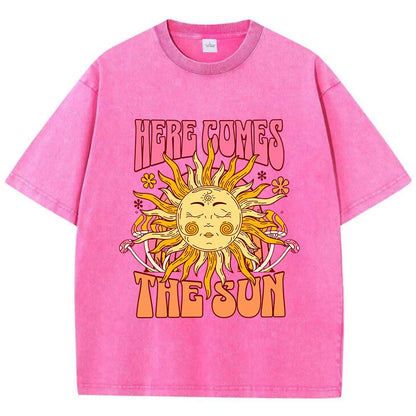 Oversize Washed T-Shirt Here Comes The Sun