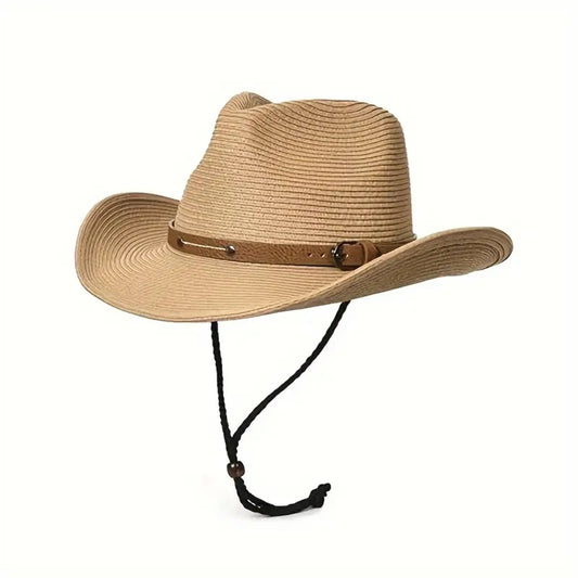 Women's wide-brimmed western cowboy hat