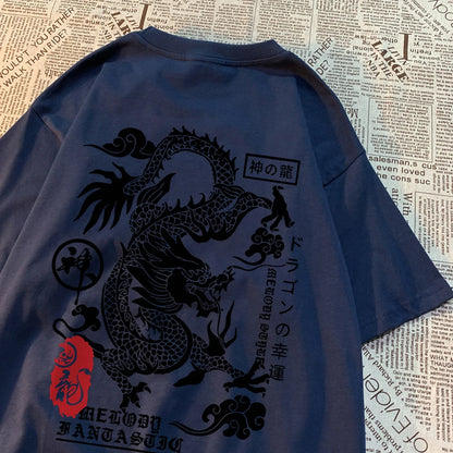 Harajuku Dragon Summer Cotton T Shirts