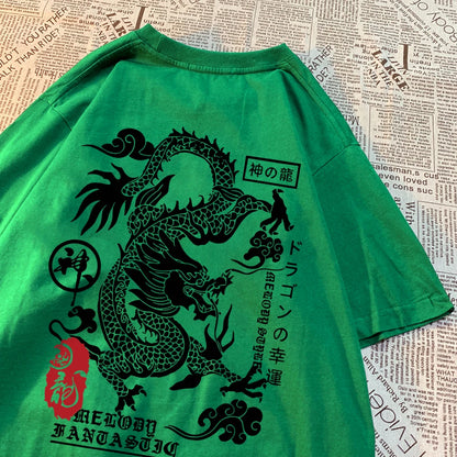 Harajuku Dragon Summer Cotton T Shirts