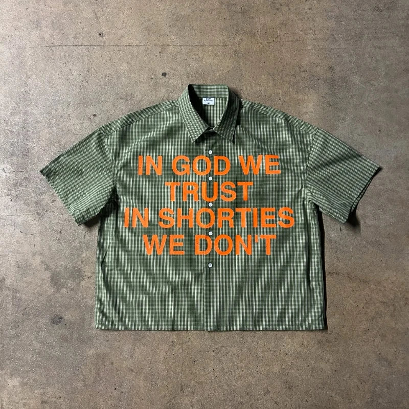 Streetwear Trendy Hip Hop Short Sleeved Shirt