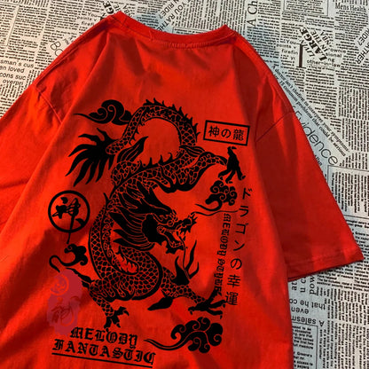 Harajuku Dragon Summer Cotton T Shirts