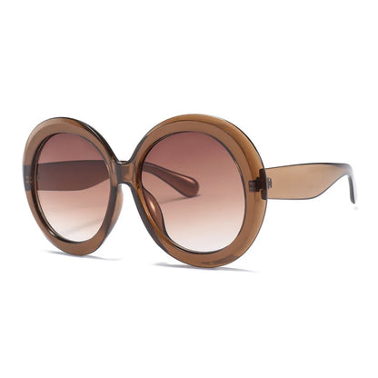Retro Oversized Round Frame Sunglasses