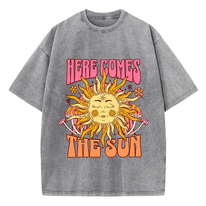 Oversize Washed T-Shirt Here Comes The Sun