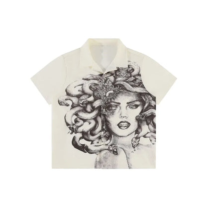 Fashion shirt Medusa printed loose casual