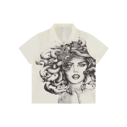 Fashion shirt Medusa printed loose casual