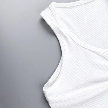 Tank Top OK Gesture Wrinkles Rib Knitted