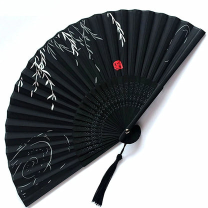 Bamboo Folding Silk Fan Hand Summer