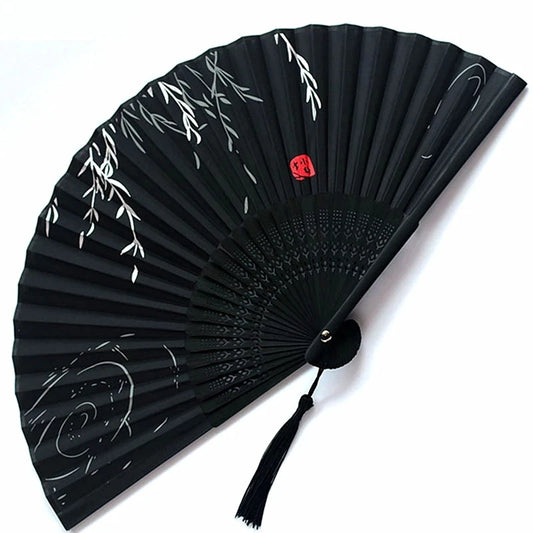 Bamboo Folding Silk Fan Hand Summer