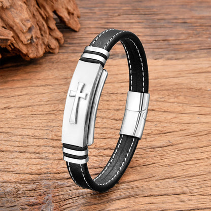 Plated Cross Stainless Steel Bracelet