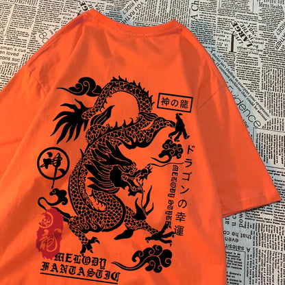 Harajuku Dragon Summer Cotton T Shirts
