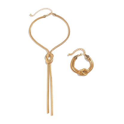 Smooth Long Snake Twisted Chain Necklace Bracelet