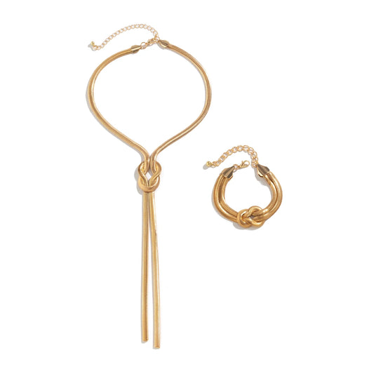Smooth Long Snake Twisted Chain Necklace Bracelet