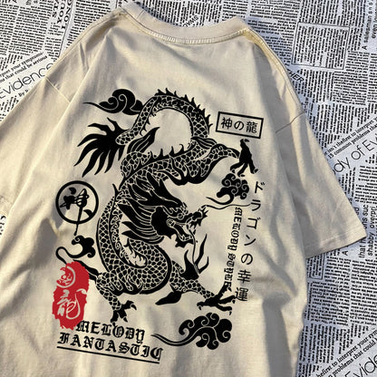 Harajuku Dragon Summer Cotton T Shirts